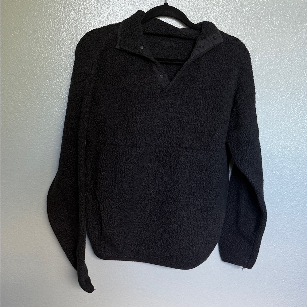 SKIMS XXS Cozy teddy Black Fleece Pullover
